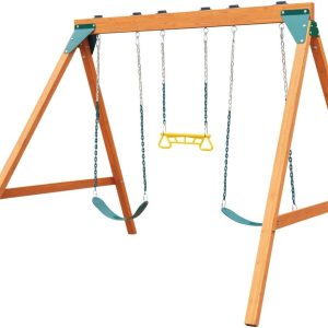Swing-N-Slide PB 8360 Ranger Wooden Swing Set with Swings, Brown (Amazon Exclusive) B07R37FP8K