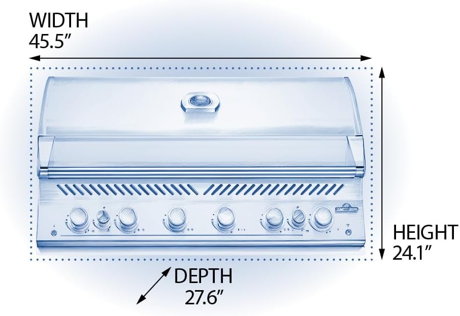 Napoleon Built-In 700 Series 44-inch Natural Gas Grill Head with Infrared Rear Burner - BIG44RBNSS-1-6 Main Burners, Infrared Rear Burner, Stainless Steel, Included Rotisserie Kit B0D3WPXYKH - Image 5