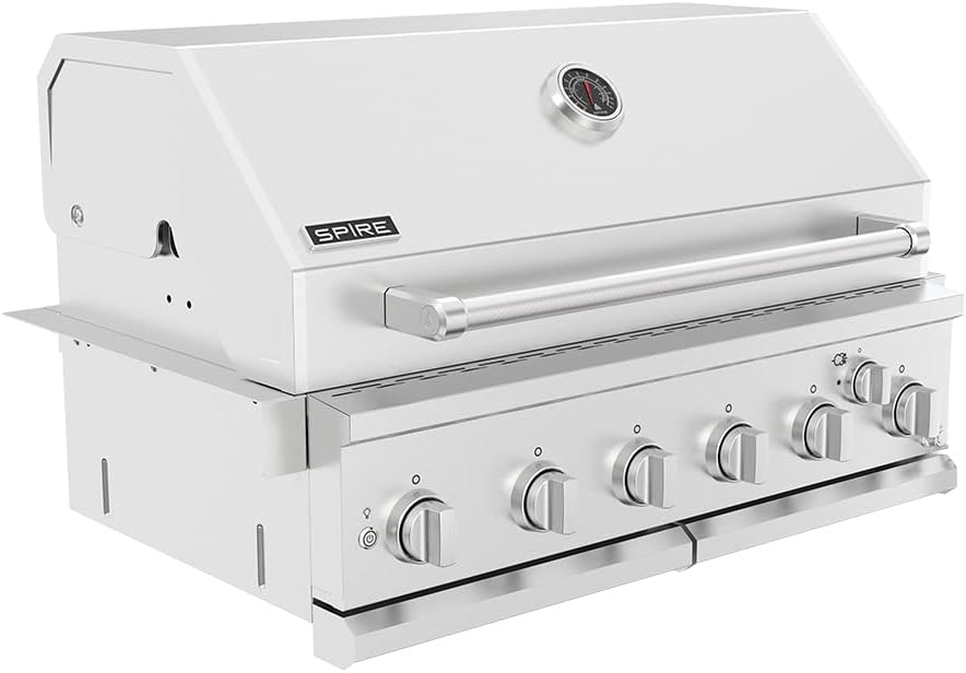 Spire Premium 6 Burner Built In Gas Grill Island Head, Stainless Steel 36 Inch Propane Grill with Rear Burner, 73,000 BTUs, 904 SQ In Racks with Dual Fuel Compatibility - 740-0781P B0BXM27Q56