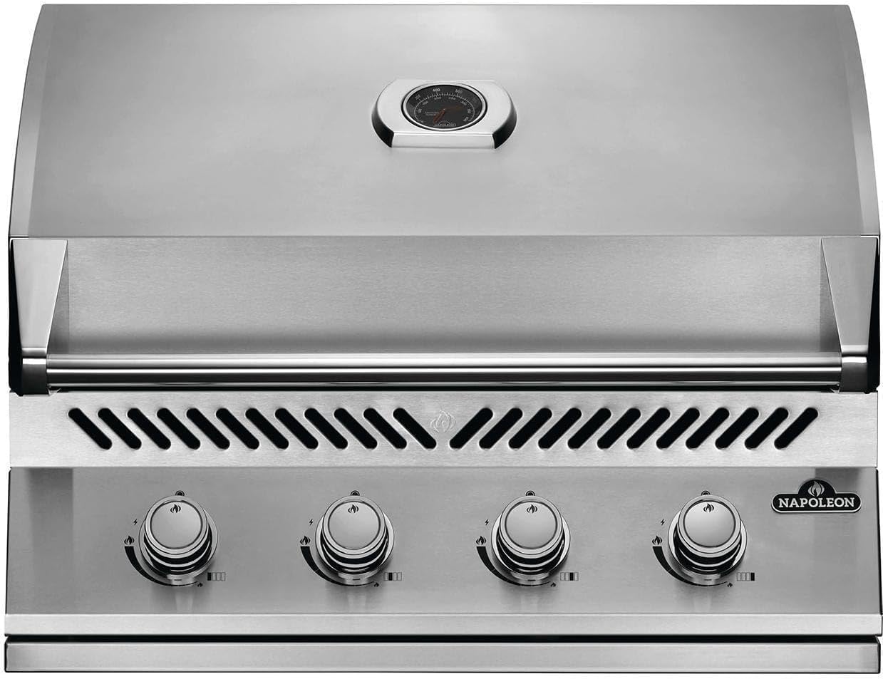 Napoleon Built-In 500 Series 32-Inch Built-In Gas Barbecue Grill Head - BI32PSS - Marine Grade Stainless Steel, Propane, 4 Main Burners, 7.5 mm Stainless Steel Grids, Dual Level Stainless Steel Sear Plates B09RV8329R