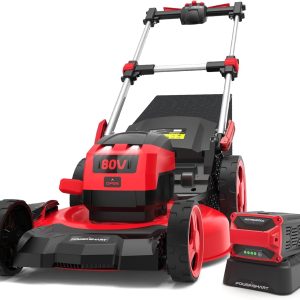 PowerSmart 80V MAX 21-Inch Brushless Self-Propelled Lawn Mower, 3-in-1 Mowing Function with 6.0Ah Battery and Charger B0CK1661ZF