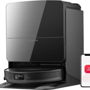 roborock Saros 10R Robot Vacuum and Mop, Powerful Suction, Zero-Tangling, 3.14’’ Ultra Slim, FlexiArm Riser Technology for Carpet & Floor, Corner & Edge Cleaning, Self-Emptying, Hot Air Drying, Black B0DHCJ571Z