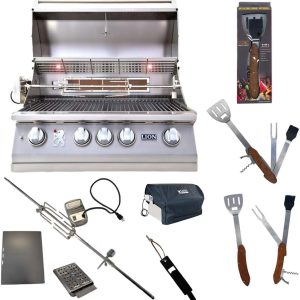 Lion Premium Grills 32-Inch Liquid Propane Grill L75000 with Exclusive Best of Backyard Gourmet Package B07WXNBDSH