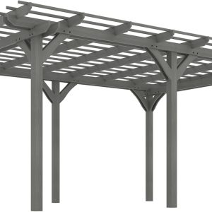 Outsunny 12' x 16' Outdoor Pergola, Wood Gazebo Grape Trellis with Stable Structure for Climbing Plant Support, Garden, Patio, Backyard, Deck, Gray B0DSF88TPS