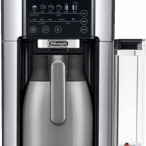 61FWEf46rL._AC_SL1500_.jpg De'Longhi TrueBrew Drip Coffee Maker, Built in Grinder, Single Serve, 8 oz to 24 oz with 40 oz Carafe, Hot or Iced Coffee, Stainless,CAM51035M, Silver/Black B0BTV1CM8H