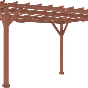 Outsunny 11' x 12.5' Outdoor Wood Pergola with Grape Trellis with Stable Structure for Climbing Plant Support for Patio, Deck, Backyard, Lawn, Brown B0DXKB152K
