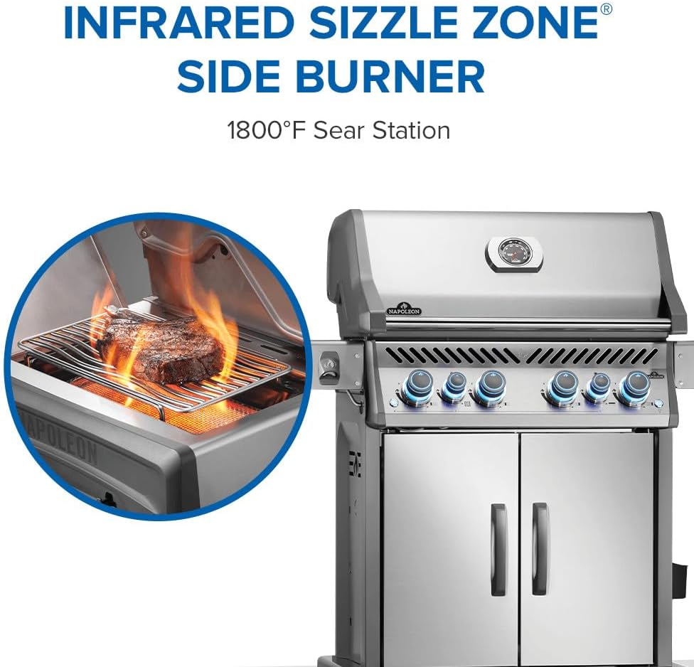 Napoleon Rogue PRO-S 525 Natural Gas Grill with Infrared Side and Rear Burners, Stainless Steel - 6 Burners B0DVM1Y7QT - Image 7