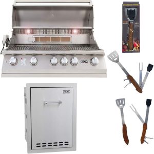 Lion Premium Grills 40-Inch Liquid Propane Grill L90000 and Multi-Functional Drawer with 5 in 1 BBQ Tool Set Package Deal B07WFRD2BP