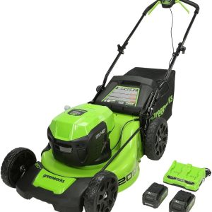 Efficient & Eco-Friendly Cordless Lawn Mower with LED Headlights, Dual Batteries & Rapid Charger B0DTH6QQK3