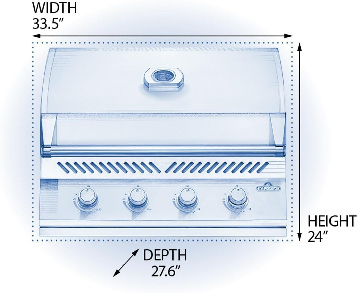 Napoleon Built-In 500 Series 32-Inch Built-In Gas Barbecue Grill Head - BI32PSS - Marine Grade Stainless Steel, Propane, 4 Main Burners, 7.5 mm Stainless Steel Grids, Dual Level Stainless Steel Sear Plates B09RV8329R - Image 3