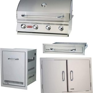 Bull Outdoor Natural Gas Outlaw Drop-in Barbecue Grill with Accessory Package B07QHQG1QW