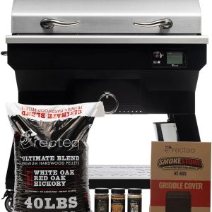 recteq Pellet Grill SmokeStone 600 + Griddle Basics Bundle, Outdoor Griddle Grill with Even Temperature, WiFi Enabled Wood Pellet Grills B0CNDDJPQN