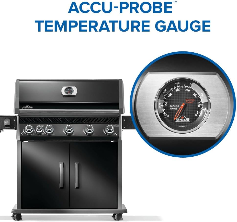 Napoleon Rogue PRO 625 Natural Gas Grill with Infrared Side Burner, Black - 6 Burners B0DVLZYK4G - Image 9