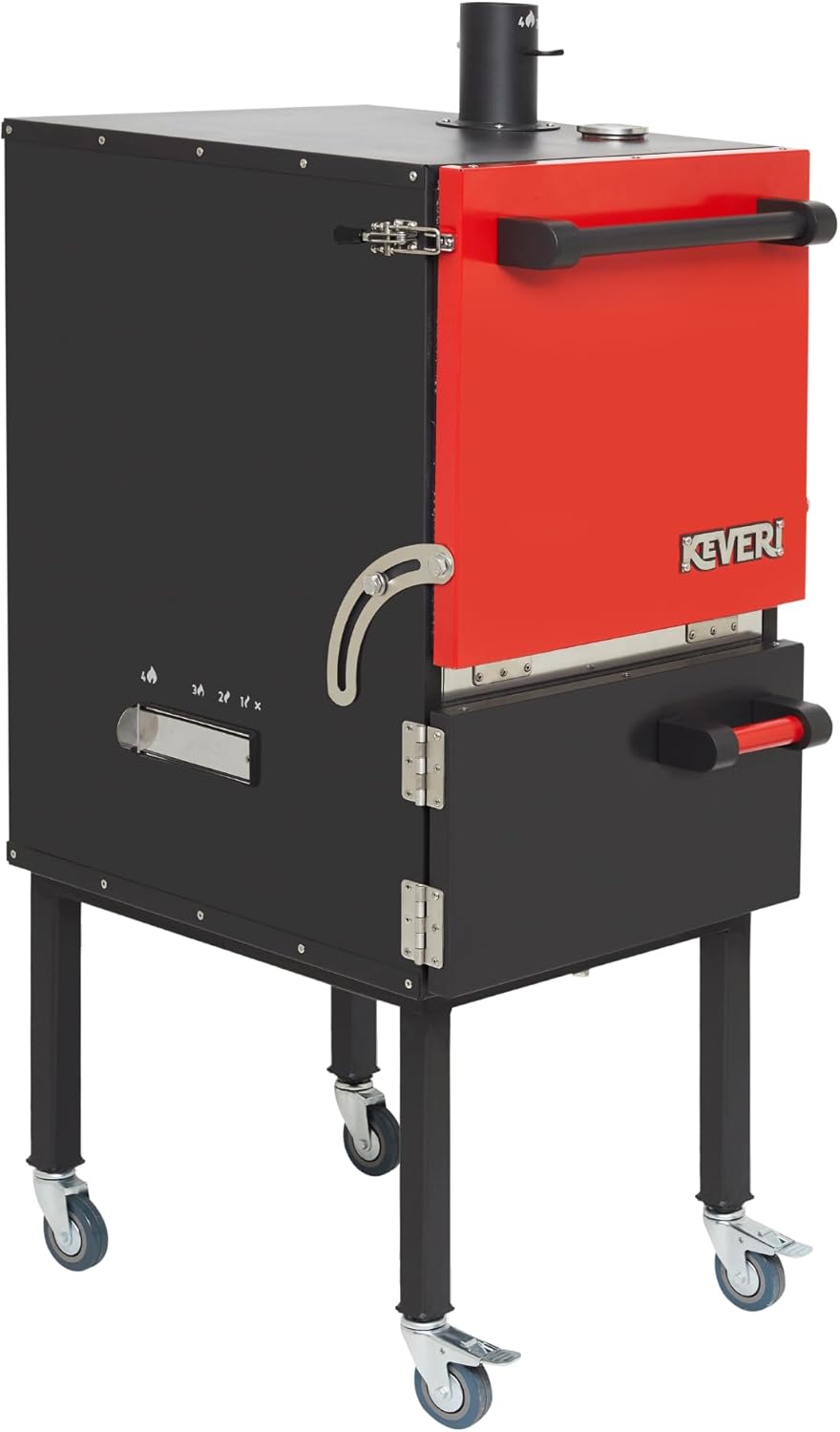 Multi-Purpose Charcoal Oven, The Ultimate Outdoor Oven, 3 Grill Positions, Grill, smoke, roast, and bake, Perfect for for Outdoor Backyard Cooking, Red B0DBJ5FTHY