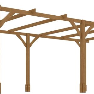 Outsunny 20' x 10' Outdoor Pergola, Wood Gazebo Grape Trellis with Stable Structure and Concrete Anchors for Climbing Plant Support, Garden, Patio, Backyard, Deck, Dark Brown B0DSF67X34
