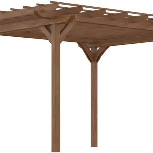 Outsunny 12' x 10' Outdoor Pergola, Wood Grape Gazebo for Climbing Plant Support, Garden, Patio, Backyard, Deck, Brown B0BWXFRMJT