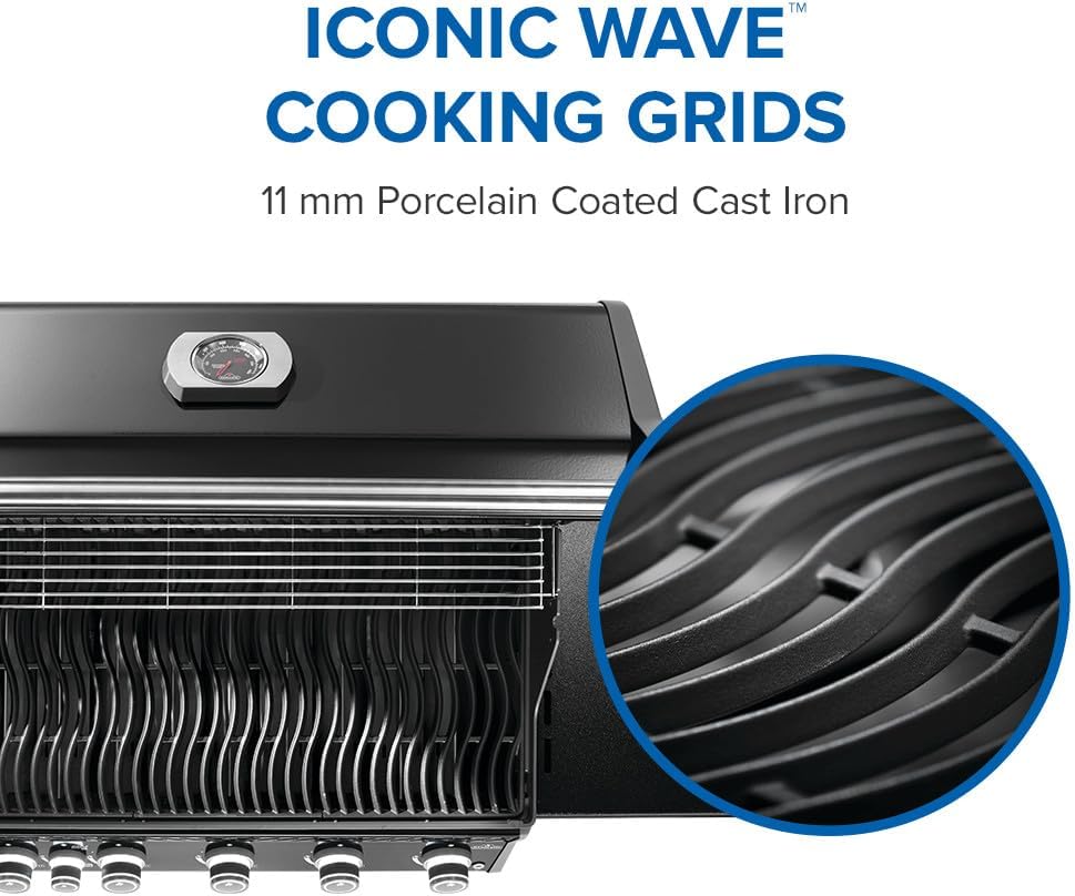 Napoleon Rogue PRO 625 Natural Gas Grill with Infrared Side Burner, Black - 6 Burners B0DVLZYK4G - Image 7