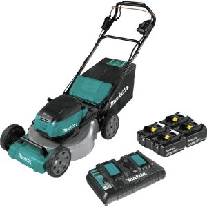 Makita XML08PT1 18V X2 (36V) LXT® Lithium‑Ion Brushless Cordless 21" Self Propelled Lawn Mower Kit with 4 Batteries (5.0Ah) B085HGGYGH