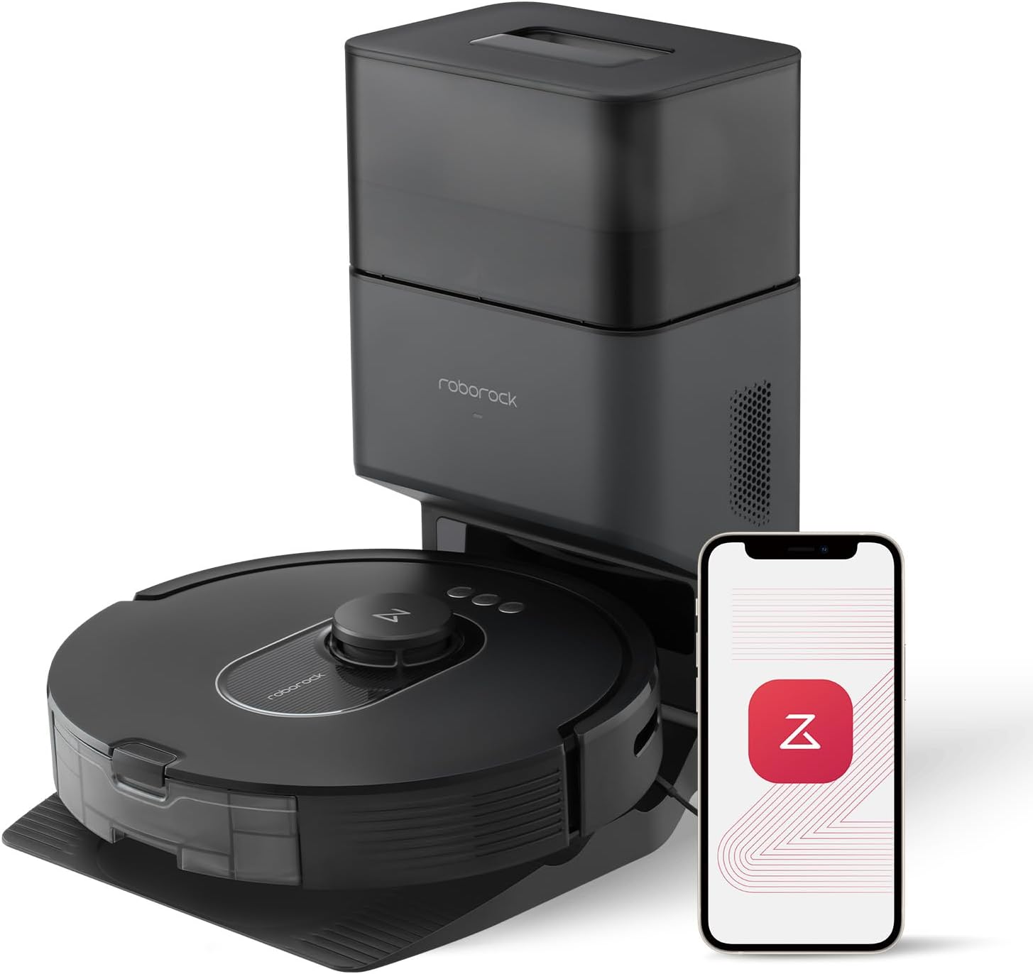 roborock Q5 Max+ Robot Vacuum with Self-Empty Dock, Upgraded from Q5+, 5500 Pa Suction, DuoRoller Brush, Hands-Free Cleaning for up to 7 Weeks, PreciSense LiDAR Navigation, App & Voice Control B0CWQP4Y4R