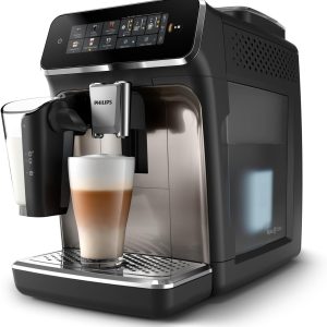 61zg-tK4m6L._AC_SL1500_.jpg PHILIPS 3300 Series Fully Automatic Espresso Machine - LatteGo Milk System, 5 Coffee Varieties, Intuitive Touch Display, SilentBrew, 100% Ceramic Grinder, AquaClean Filter, Glossy Black (EP3341/50) B0CDCFH17J