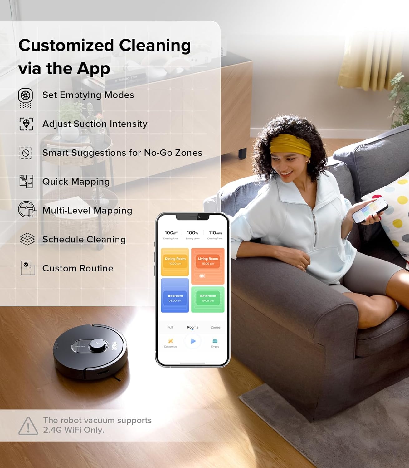roborock Q5 Max+ Robot Vacuum with Self-Empty Dock, Upgraded from Q5+, 5500 Pa Suction, DuoRoller Brush, Hands-Free Cleaning for up to 7 Weeks, PreciSense LiDAR Navigation, App & Voice Control B0CWQP4Y4R - Image 7