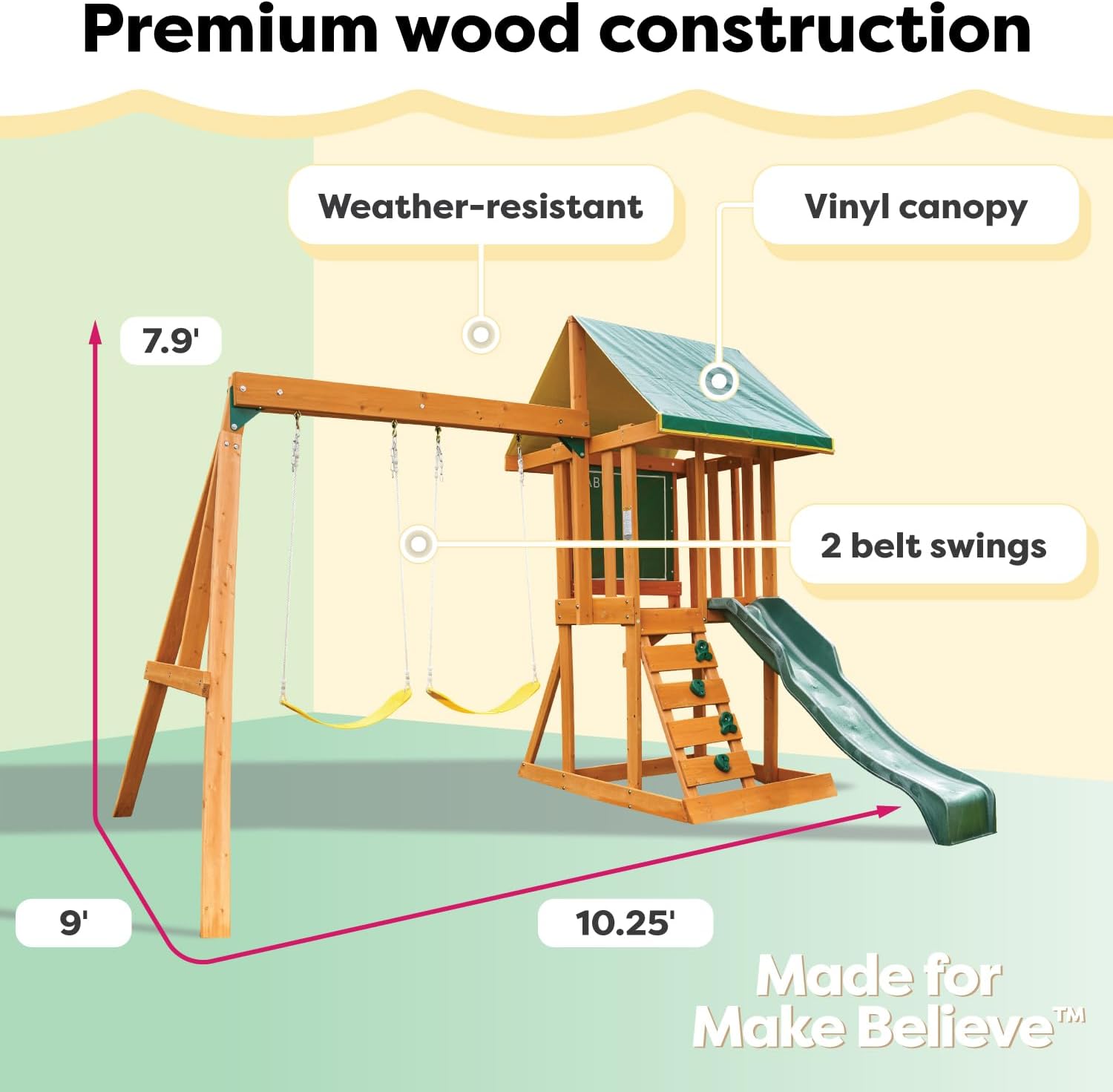 KidKraft Appleton Wooden Swing Set - Image 4