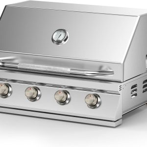 Hygrill 32-Inch Built In Grill, Stainless Steel 4-Burner Grill Head for Outdoor Kitchen, Liquid Propane B0CF9NP8P5