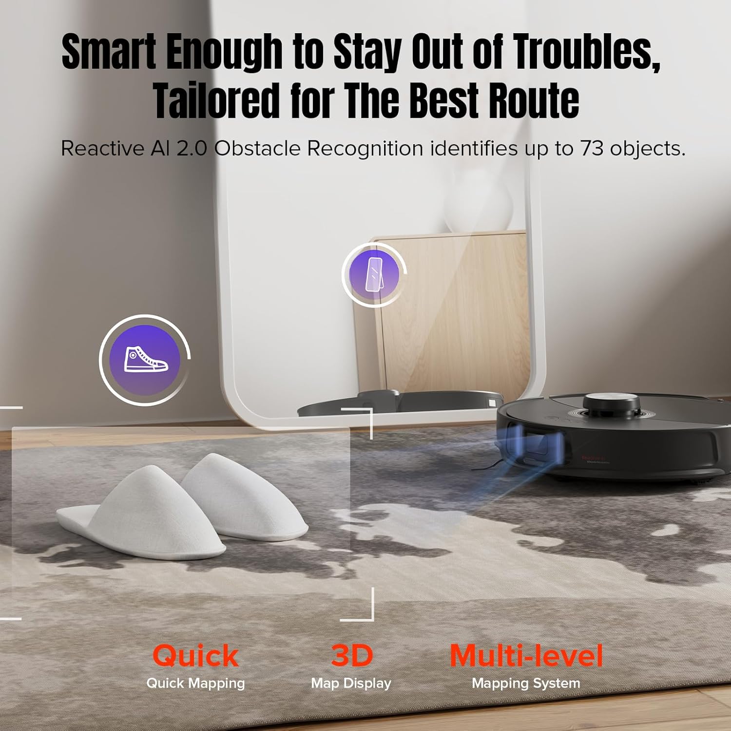 roborock S8 MaxV Ultra Robot Vacuum & Sonic Mop, 10000 Pa Suction, Corner to Edge Deep Cleaning, Hot Air Self-Drying, Auto Empty & Refill, Detergent Dispenser, Obstacle Avoidance, Black B0CQLPNB2X - Image 6