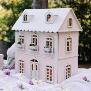 Wooden Dollhouse - 55+ Pieces Furniture and Accessories - Large 3-Story Wooden Doll House with Modern Decor B0DPR3TH1Y