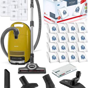 Miele Complete C3 Calima Canister HEPA Vacuum Cleaner + STB 305-3 Turbobrush Bundle - Includes Performance Pack 16 Type GN AirClean Genuine FilterBags + Genuine AH50 HEPA Filter B07L51GF8S