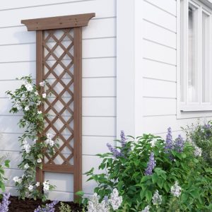 Vita 34 inch x 73 inch Ridgewood Cedar Wood Trellis, Dark Brown, FSC, Pre-Stained, Garden Décor Lattice, VA68902 B09ZMFGPPY