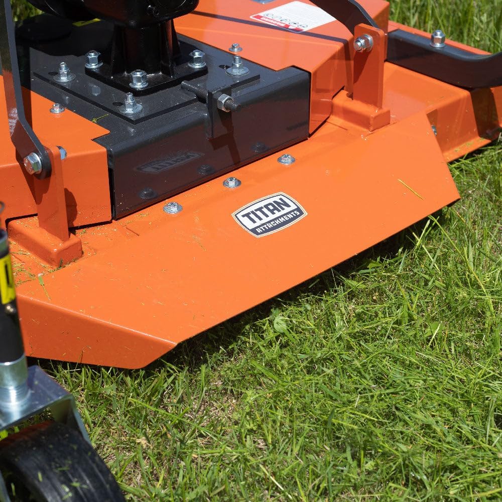 Titan Attachments 3 Point PTO Finish Mower, 72" Cutting Width, Category 1 Hitch, Rear Discharge, Requires 30-50 HP Tractor, Low-Noise Cast Iron Gearbox, Orange Finish B09BGTD3NV - Image 7
