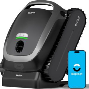 Beatbot AquaSense Cordless Robotic Pool Vacuum Cleaner - Intelligent Path Opimization, Cleans Floor, Walls, and Waterline - Suitable for Above & In-Ground Pools up to 2,260 sq.ft, Light Gray B0D6BP3B7K