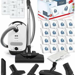 Miele Classic C1 Cat and Dog Canister HEPA Vacuum Cleaner with SEB228 Powerhead Bundle - Includes Performance Pack 16 Type GN AirClean Genuine FilterBags + Genuine HEPA Filter B07YSXMFF5