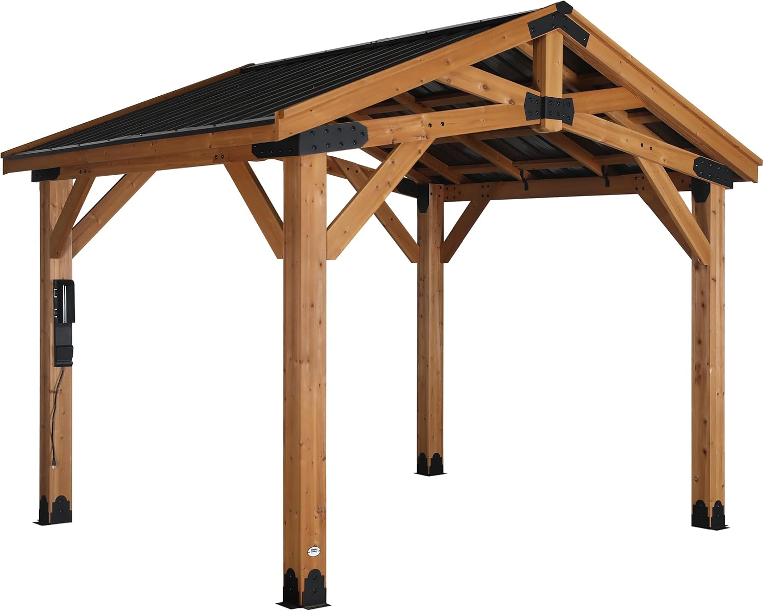Norwood 12 ft. x 10 ft. Cedar Wood Gazebo Pavilion,Thermal Insulated Hard Top Steel Roof, Durable, Supports Snow Loads and Wind Speed, Rot Resistant, Backyard, Deck, Garden, Patio B0BL1RTLGP