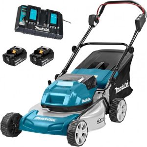 Makita DLM460PT2 Twin 18V (36V) Li-ion LXT Brushless Lawn Mower complete with 2 x 5.0 Ah Li-ion Batteries and Twin Port Charger B07QD7JJWQ