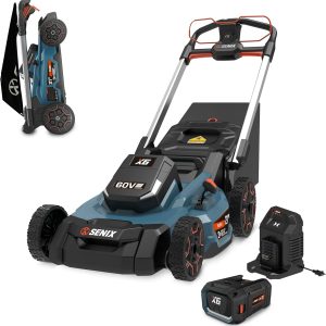 SENIX X6 60V 21-Inch 3-in-1 Cordless Lawn Mower with LED Light | 7 Height Adjustments, Smart Display, Bagging/Mulching/Side Discharge | 6Ah Li-ion Battery & Charger Included (LPPX6-H) B0CYVZTN2M