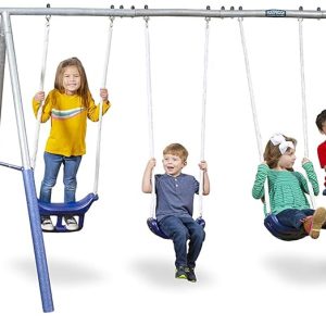 XDP Recreation Fun Forever Swing Set, 96680G, Gray B07YP8ZLRL