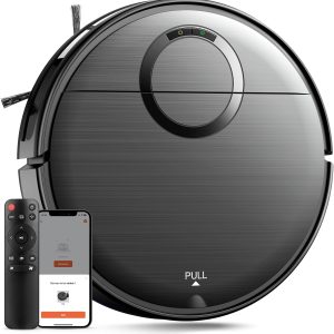 Robot Vacuum and Mop Combo, Vacuuming & Mopping 2 in 1 Robotic Vacuum Cleaner with Wi-Fi/App/Remote, Schedule, 2000Pa Max Suction, Self-Charging, Slim, Ideal for Hard Floor, Low-Pile Carpet, Pet Hair B0DFM5HSK2