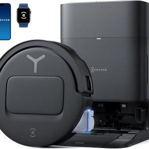 ECOVACS DEEBOT T80 Omni Robot Vacuum and Mop, 18,000Pa Suction, OZMO™ Roller Real-Time Mop Washing, Self-Emptying, Hot Air Drying, AI Navigation, Anti-Tangle Brush, for Pets, Carpets & Hard Floors B0F1CJD8MQ