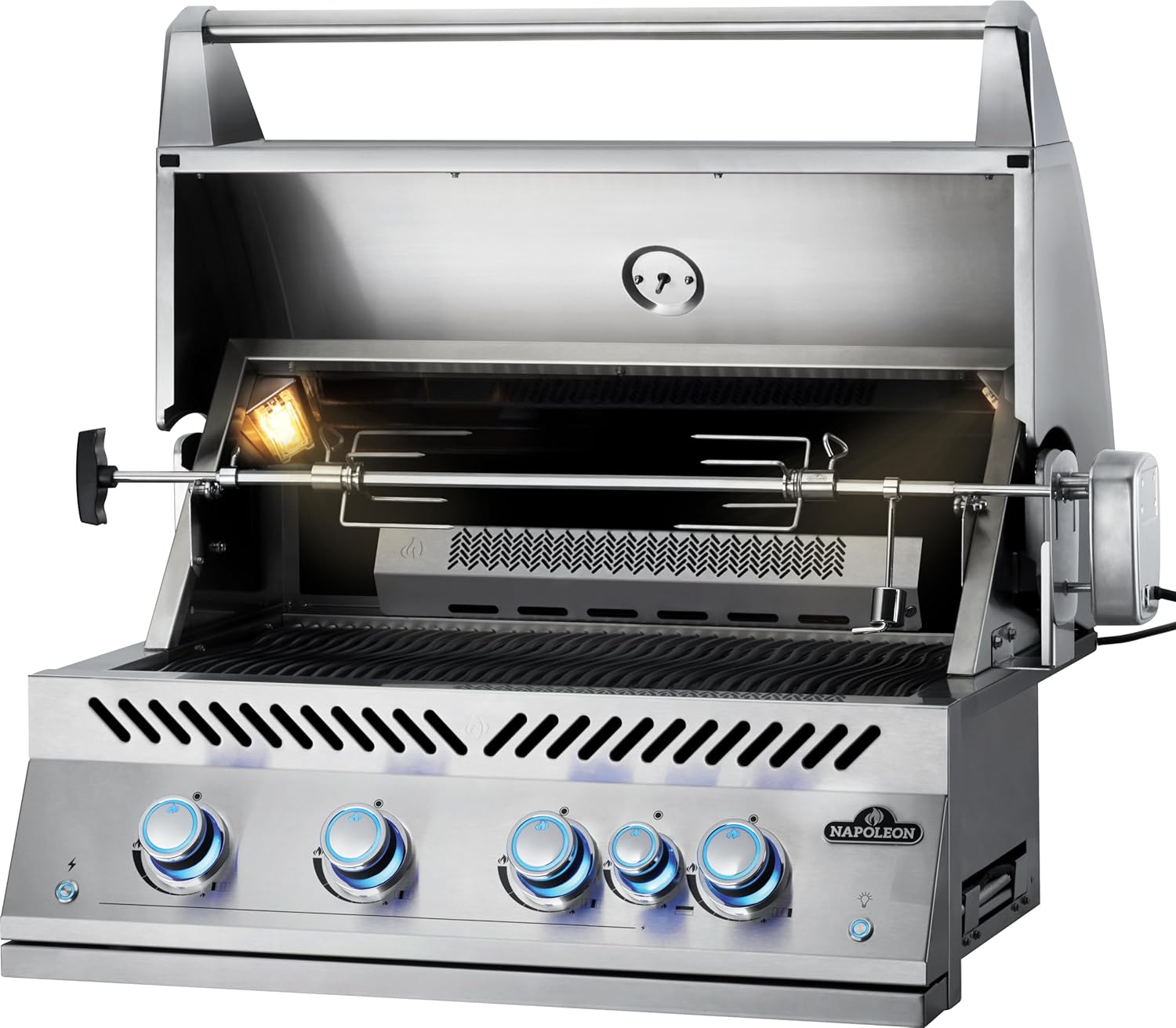 Napoleon Built-In 700 Series 32-inch Natural Gas Grill Head with Infrared Rear Burner - BIG32RBNSS-1-4 Main Burners, Infrared Rear Burner, Stainless Steel, Included Rotisserie Kit B0D3WTVPL5 - Image 4