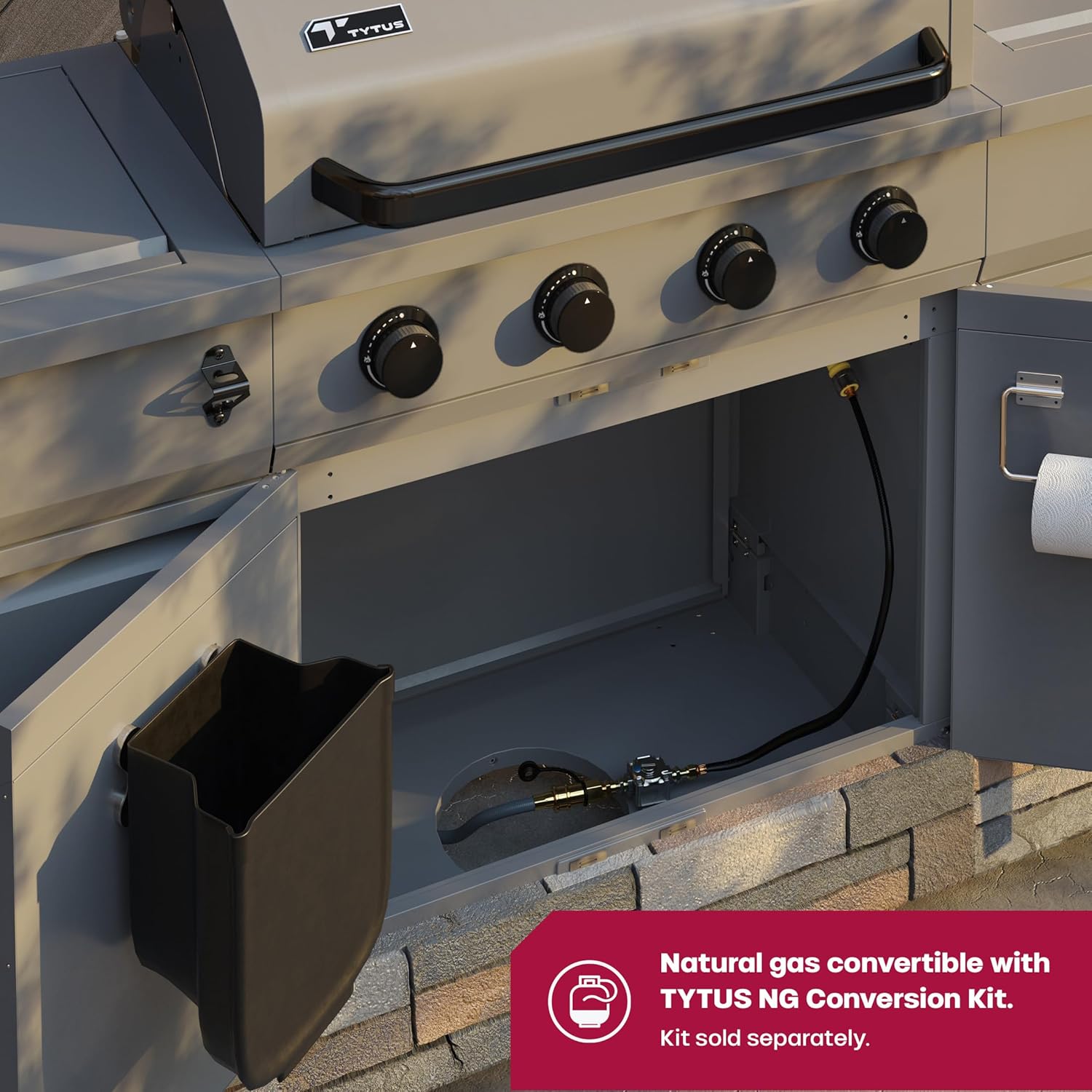 Tytus Fresno 5 Burner Propane or Natural Gas Island Grill with Cover and LED Light - 864 sq. in. Cooking Area, 48,000 BTU Grill, 12,000 BTU Side Burner - Gunmetal & Graphite Stone B0DSK11KC3 - Image 6