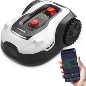 Sunseeker L22 Robotic Lawn Mower 0.3 Acre/ 13,000 Sq.Ft, with Mapping Function and App Control, Only 52 db,Rain Sensor & Boundary Wire, Battery & Charger Included, Black & White… B0CJDQS9DJ
