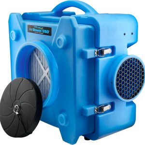 BlueDri Air Shield 550 HEPA Air Scrubber, Water Damage Restoration Equipment Air Purifier, Covers 1400 Sq. Ft, Daisy Chain Capable, For Commercial Use, Blue, BD-AS-550 B01JHI66VC