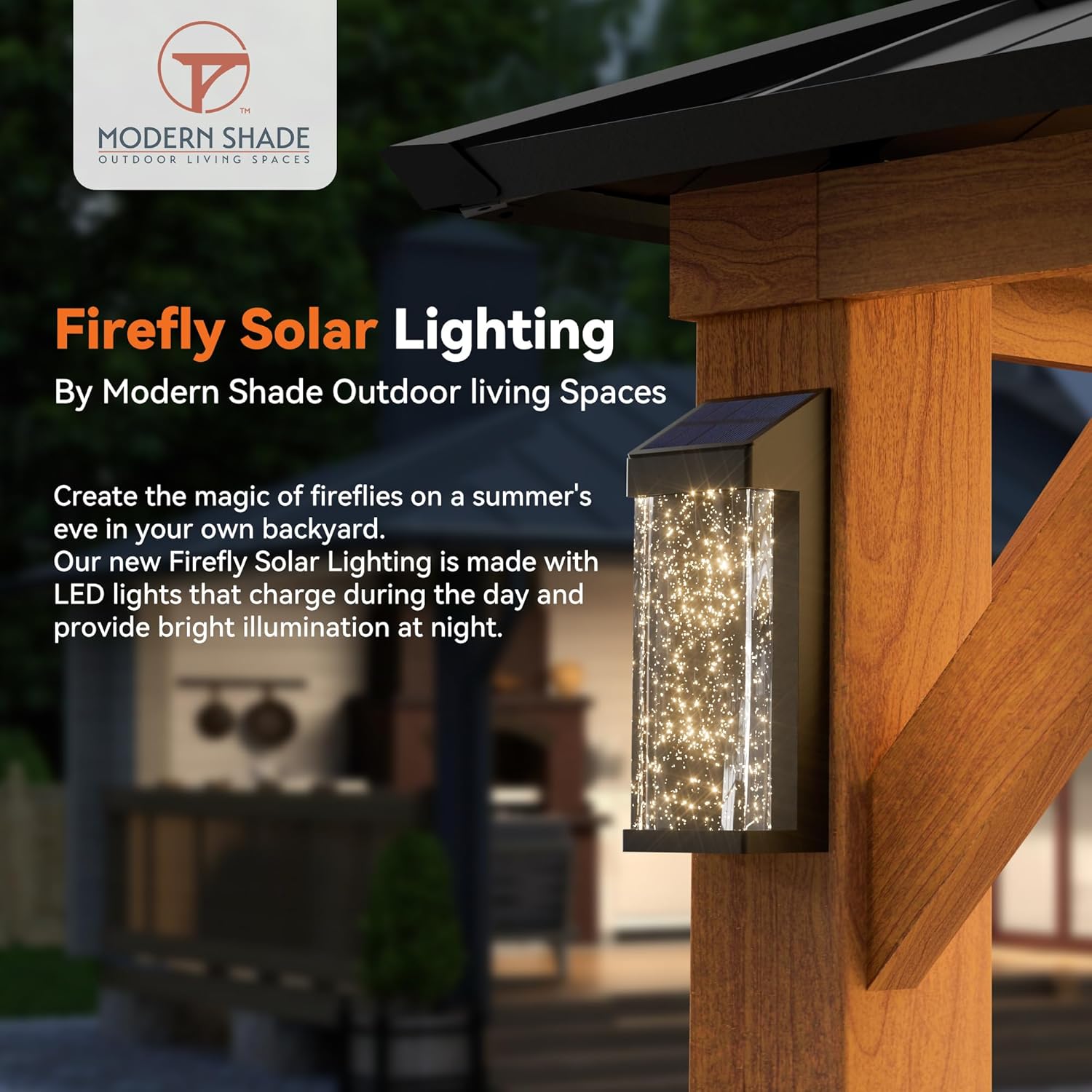 Modern Shade The Horizon Permanent Hardtop Gazebo 12' x 14' w/ 4 LED Lights, Outdoor Gazebo w/Galvanized Steel Double Roof, Patio Pavilion w/Decor Hooks, Mosquito Nettings, Wood-Looking B0DQCYV9L7 - Image 4