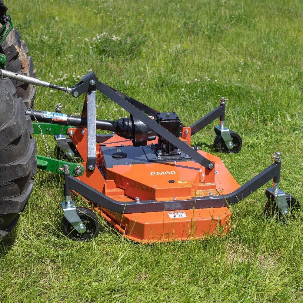 Titan Attachments 3 Point PTO Finish Mower, 72" Cutting Width, Category 1 Hitch, Rear Discharge, Requires 30-50 HP Tractor, Low-Noise Cast Iron Gearbox, Orange Finish B09BGTD3NV - Image 3