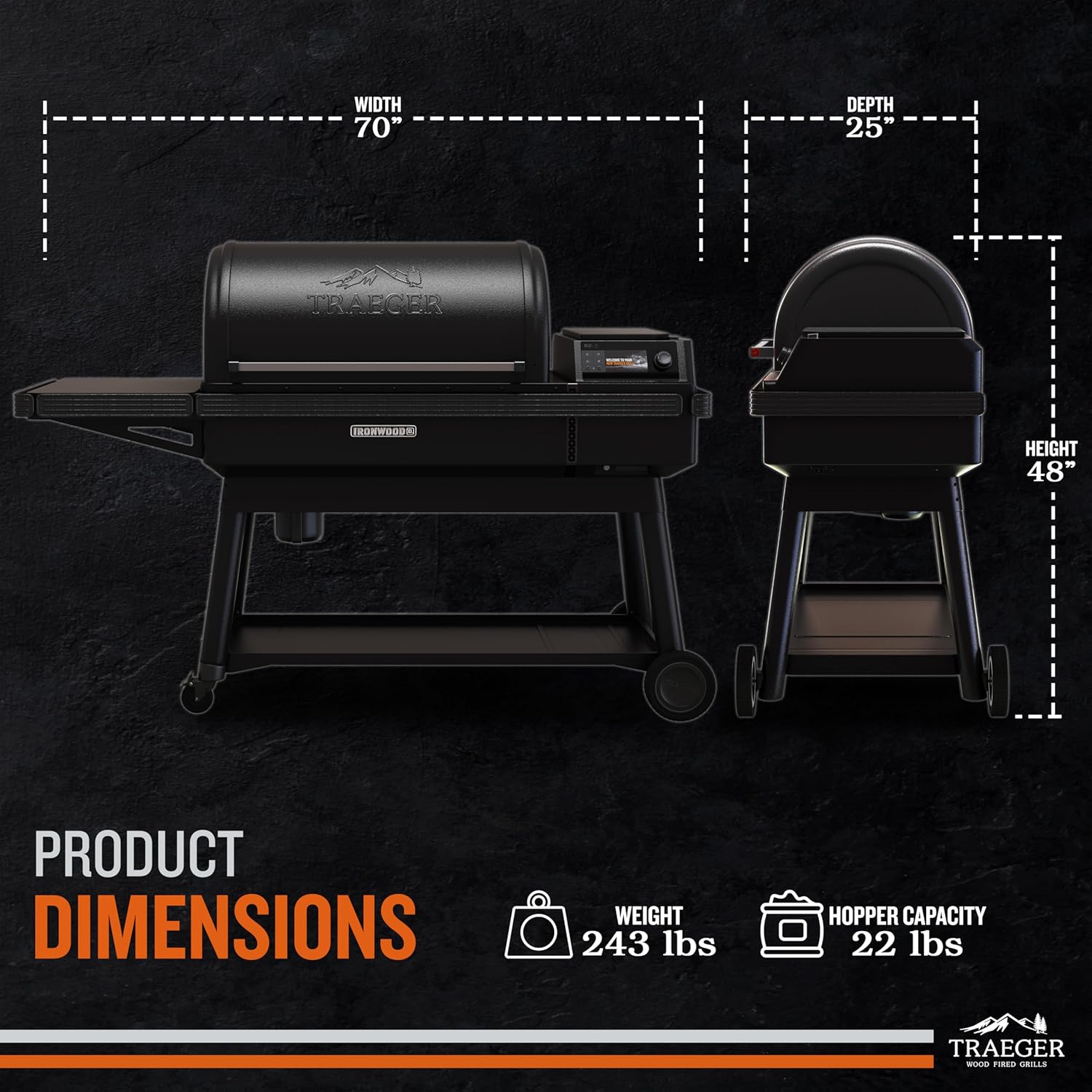 Traeger Ironwood XL Wood Pellet Smoker Grill, 924 Sq In Cooking Area, WiFIRE Smart Temperature Control, Up to 500 Degrees, Super Smoke Mode, 6 in 1 Outdoor BBQ Electric Smoker and Grill B0B9ZZ2BGW - Image 2