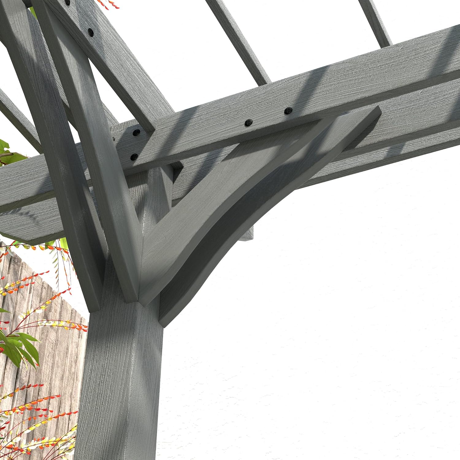 Outsunny 12' x 16' Outdoor Pergola, Wood Gazebo Grape Trellis with Stable Structure for Climbing Plant Support, Garden, Patio, Backyard, Deck, Gray B0DSF88TPS - Image 9