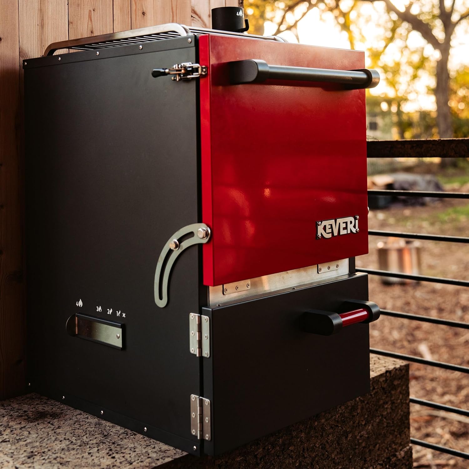 Multi-Purpose Charcoal Oven, The Ultimate Outdoor Oven, 3 Grill Positions, Grill, smoke, roast, and bake, Perfect for for Outdoor Backyard Cooking, Red B0DBJ5FTHY - Image 2