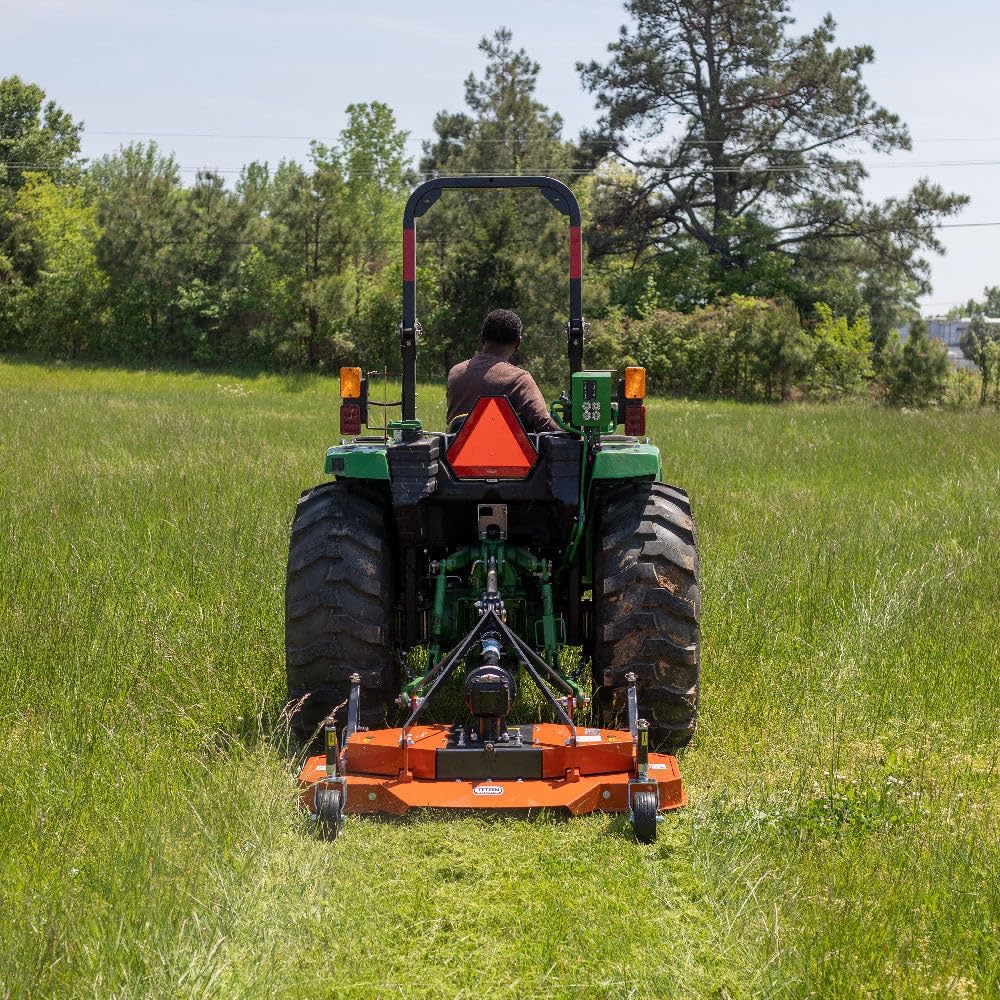 Titan Attachments 3 Point PTO Finish Mower, 72" Cutting Width, Category 1 Hitch, Rear Discharge, Requires 30-50 HP Tractor, Low-Noise Cast Iron Gearbox, Orange Finish B09BGTD3NV - Image 4